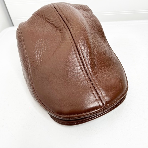 Men's Beret Leather Cap with flaps